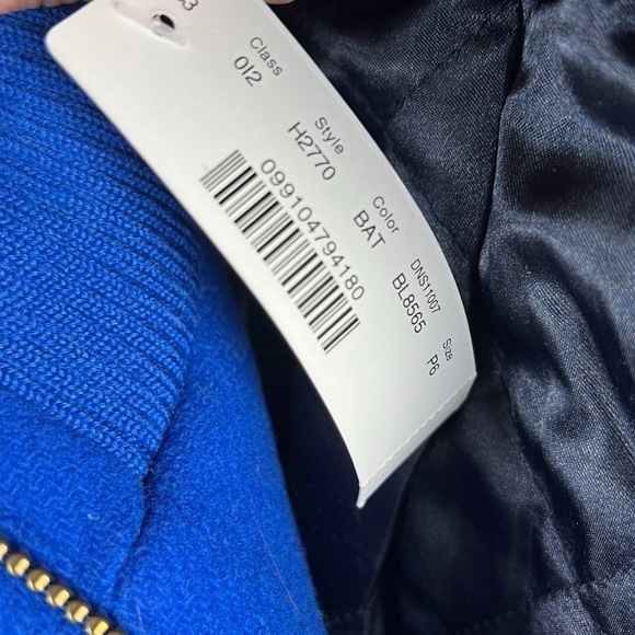 J. CREW Italian Stadium Cloth Lodge Italian Wool Coat Quilt Lined Blue Womens 6P - Picture 9 of 14